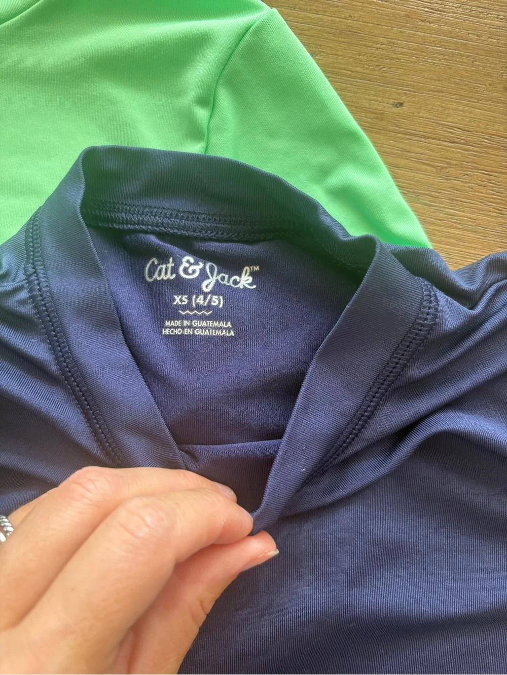 Swim Rashguard Set in Neon Green & Navy size 5